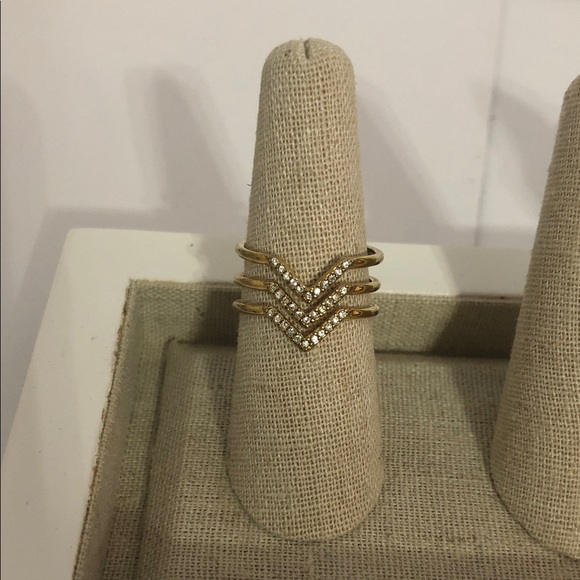 Stella & Dot Jewelry - Stella & Dot Gold Chevron Adjustable Ring Trio